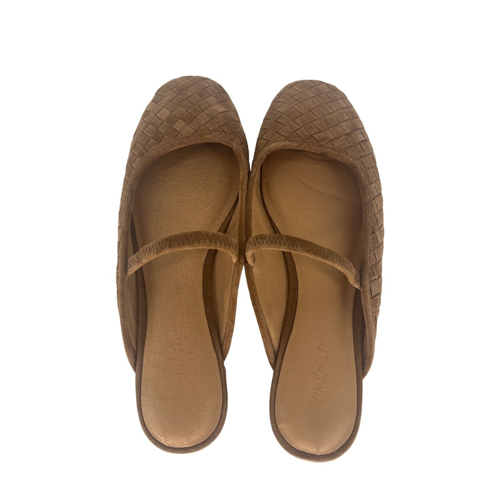 Madewell Greta Ballet Flat Mule Warm Hickory Woven Suede Leather Shoes Size 8 - Picture 7 of 14